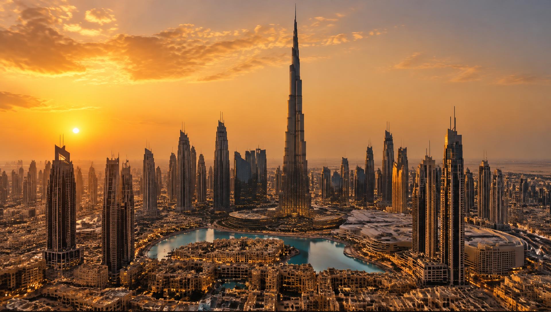 Dubai skyline at dusk